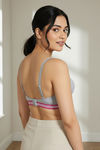 Zivame Sporty Twist Padded Non Wired 3/4th Coverage T-Shirt Bra - Grey Melange — thumbnail 3
